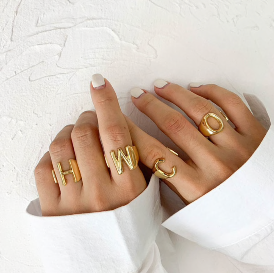 Initial Gold Ring