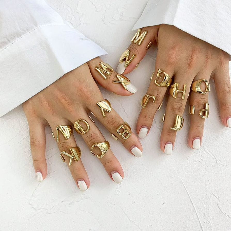 Initial Gold Ring