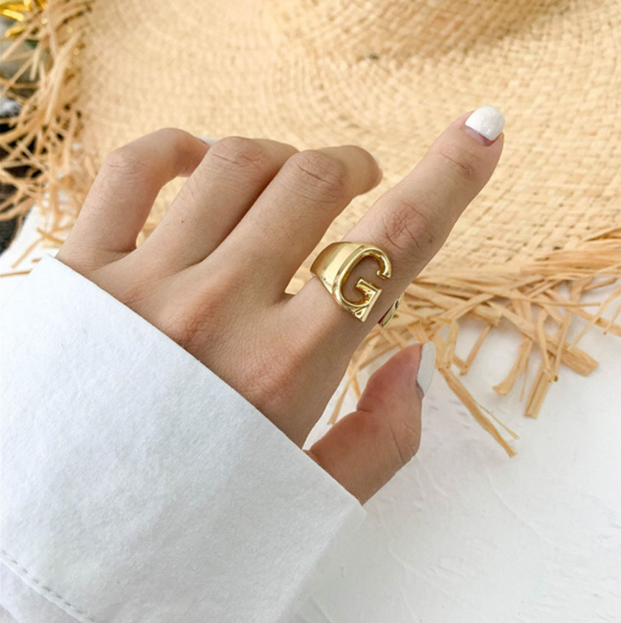 Initial Gold Ring